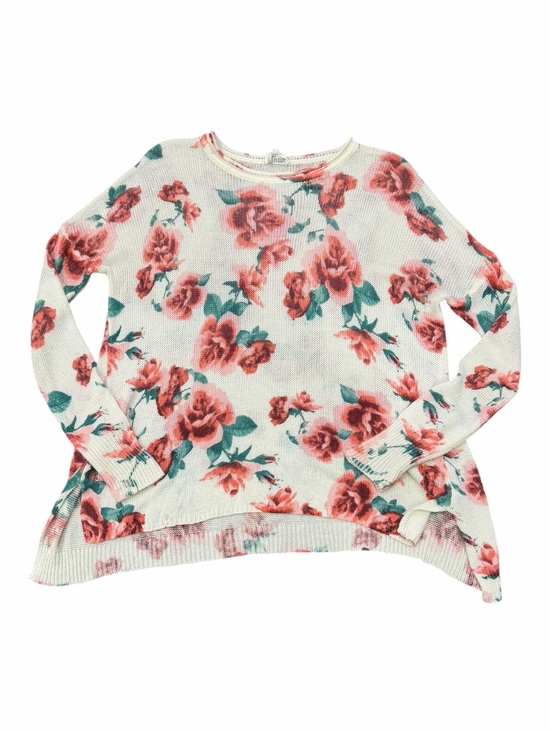 Show Me Your MuMu Sweaters - Mumu Mellow Pink Romantic Floral Oversized Crewneck Bonfire Sweater S